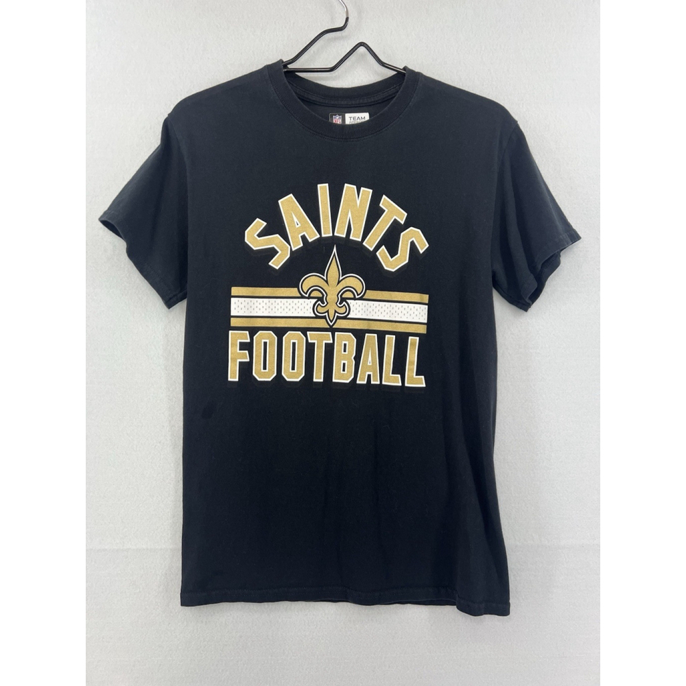 NFL Team Apparel New Orleans Saints Men’s Small Black/Gold Short Sleeve Shirt - Picture 2 of 10